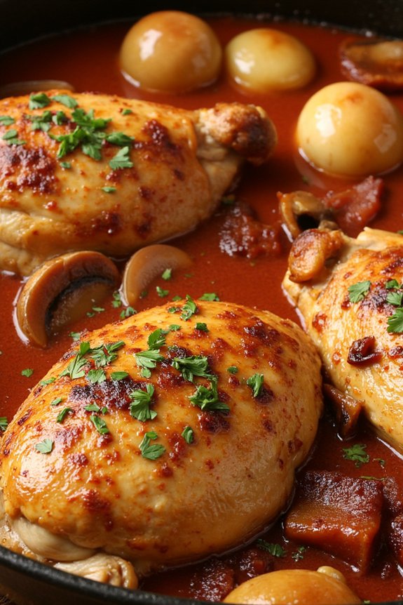savory chicken braised wine