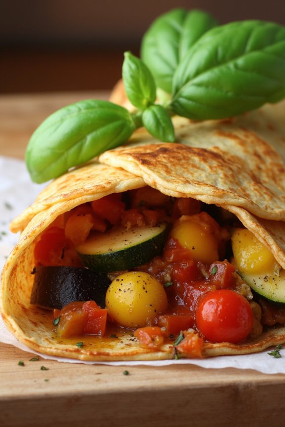 savory crepes with ratatouille