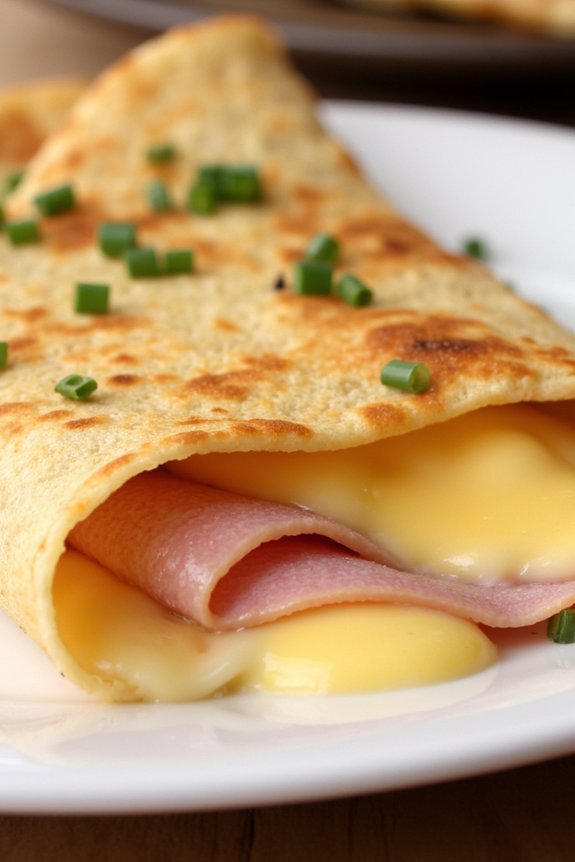 savory ham and cheese crepes