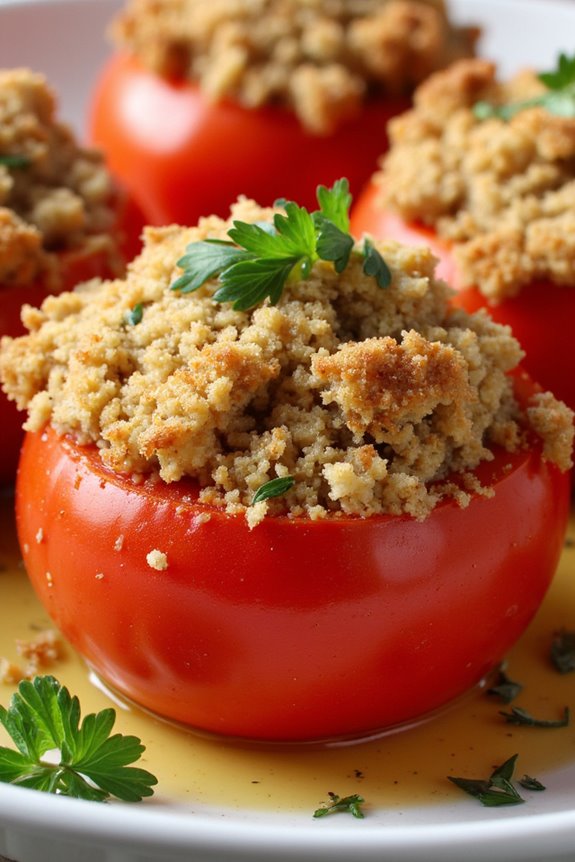 savory herb filled tomatoes
