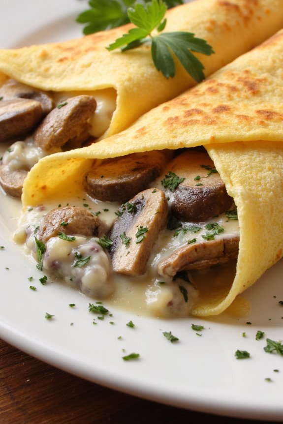 savory mushroom cheese cr pes