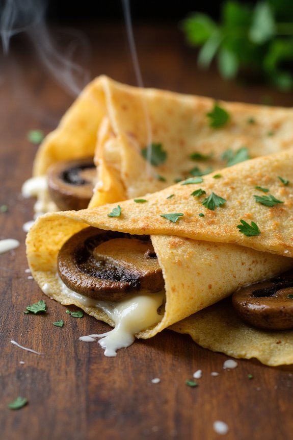 savory mushroom cheese cr pes