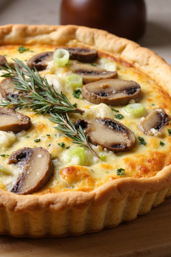 savory mushroom leek quiche