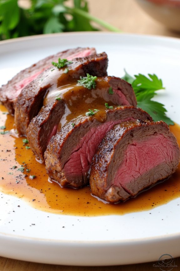 savory steak with shallot sauce