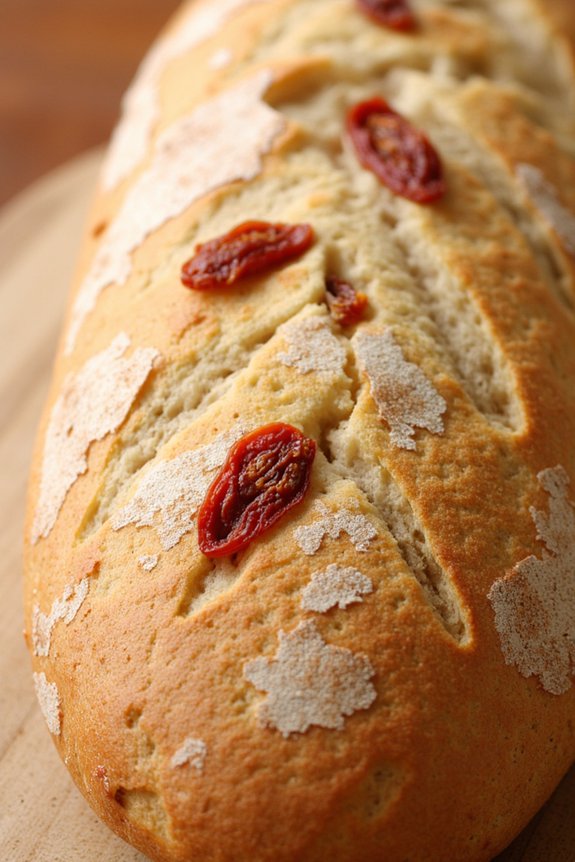 savory sun dried tomato baguette