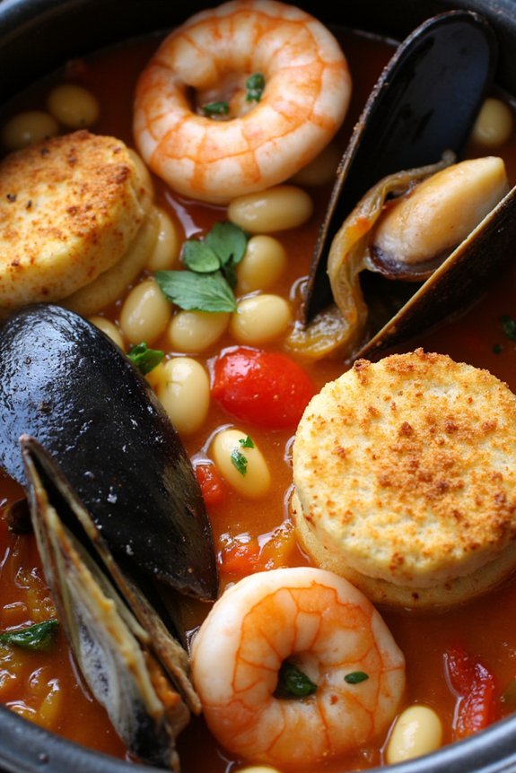 seafood cassoulet with shrimp