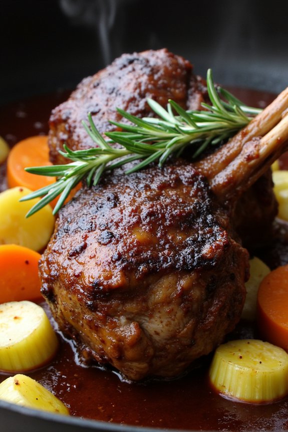 slow cooked gourmet lamb shanks
