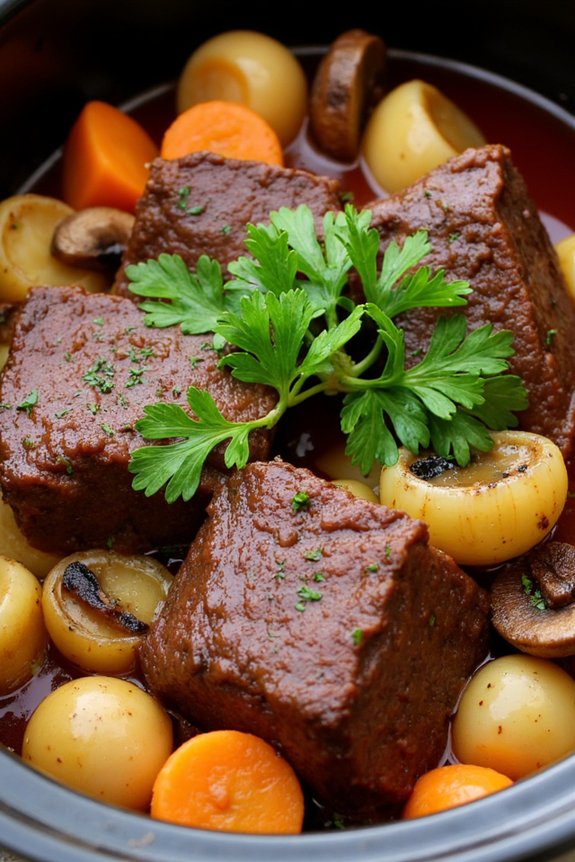 slow cooker beef bourguignon