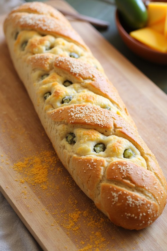 spicy cheddar jalape o baguette