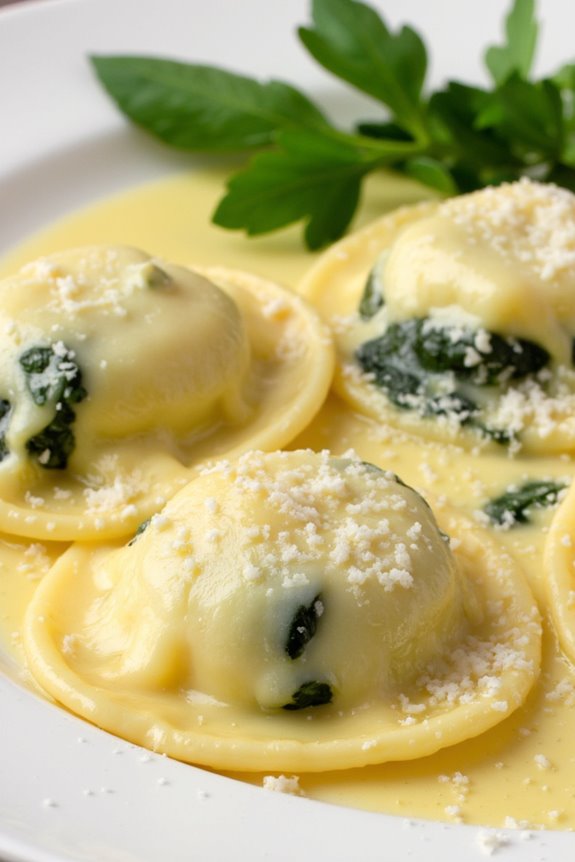 spinach brie ravioli delight