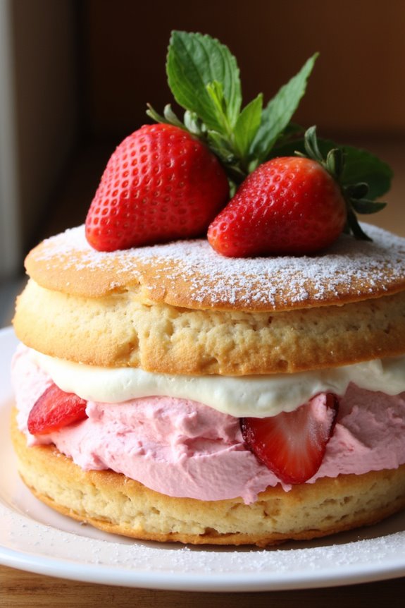 strawberry mousse layered dessert