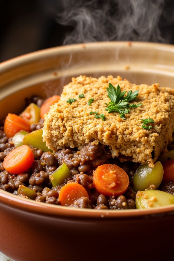 vegan lentil tofu cassoulet