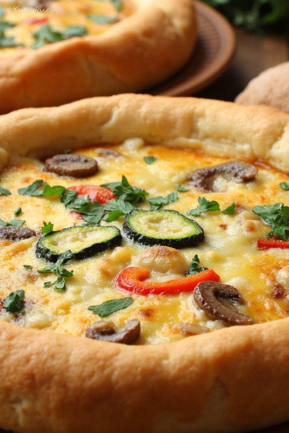 vegetable filled creamy quiche