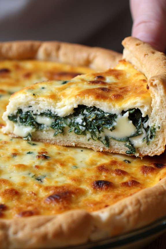 vegetarian spinach cheese quiche