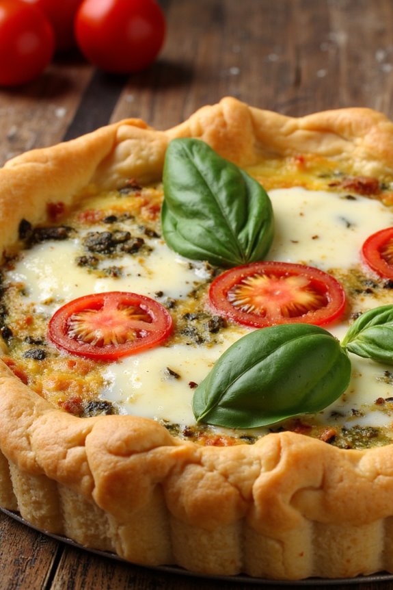 vegetarian tomato basil quiche