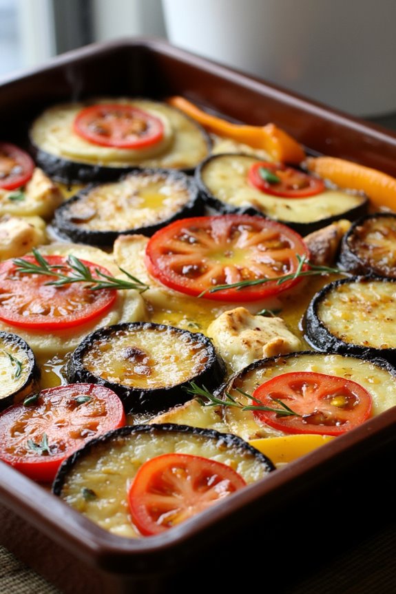 vibrant layered vegetable bake