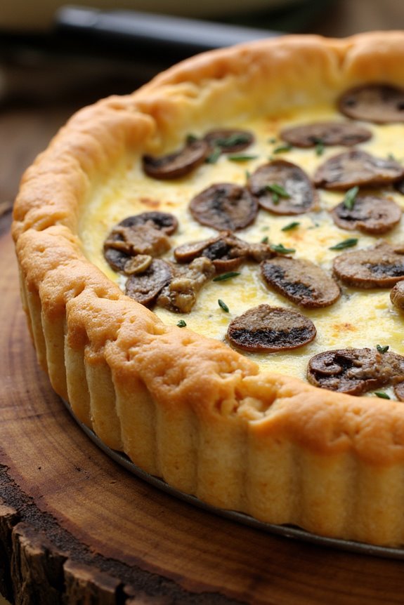 wild mushroom thyme quiche delight