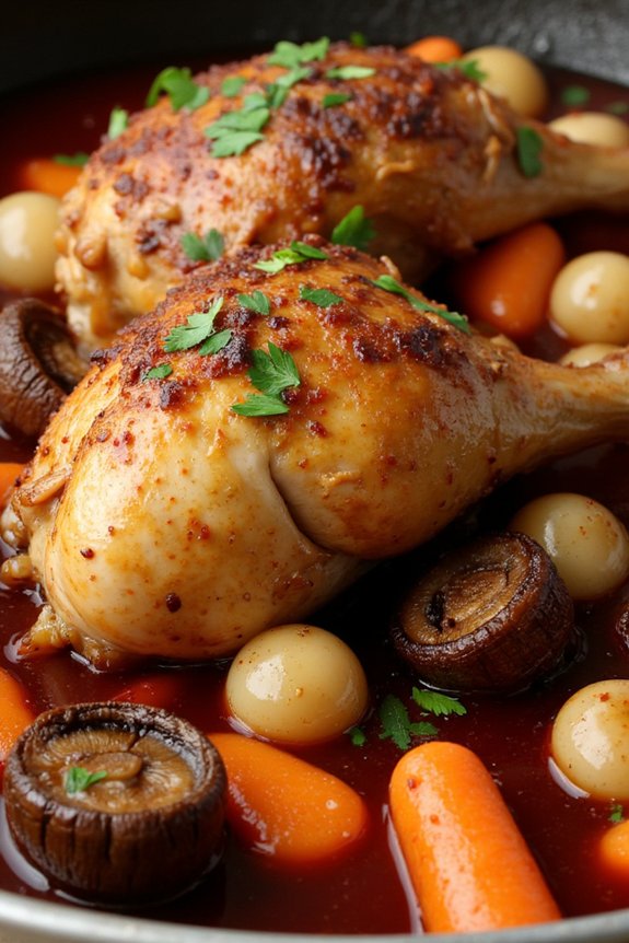 wine infused chicken dish